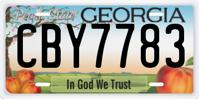 GA license plate CBY7783
