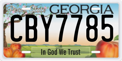 GA license plate CBY7785