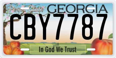 GA license plate CBY7787