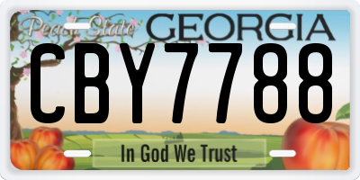 GA license plate CBY7788