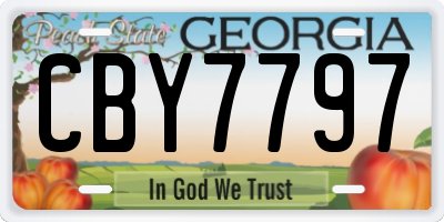 GA license plate CBY7797