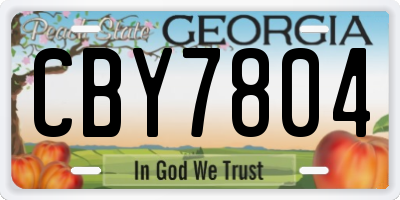 GA license plate CBY7804