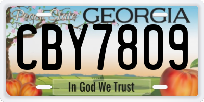 GA license plate CBY7809