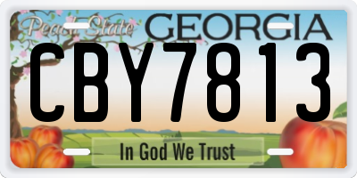 GA license plate CBY7813