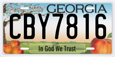 GA license plate CBY7816