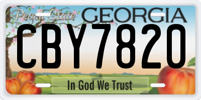 GA license plate CBY7820