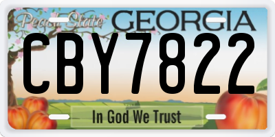 GA license plate CBY7822