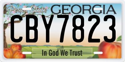GA license plate CBY7823