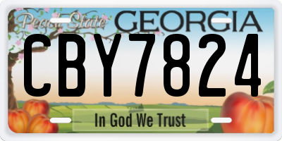 GA license plate CBY7824