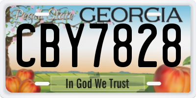 GA license plate CBY7828