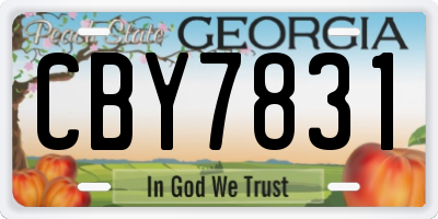 GA license plate CBY7831