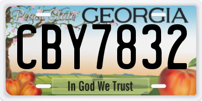GA license plate CBY7832