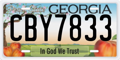 GA license plate CBY7833