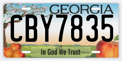 GA license plate CBY7835