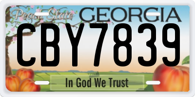GA license plate CBY7839