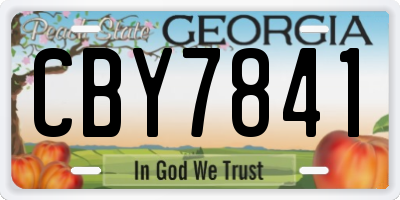GA license plate CBY7841