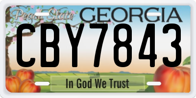 GA license plate CBY7843