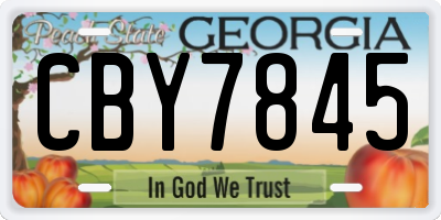 GA license plate CBY7845