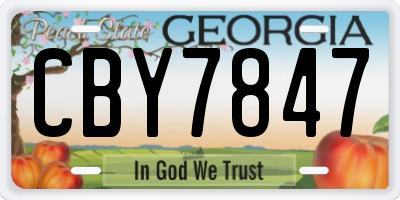 GA license plate CBY7847