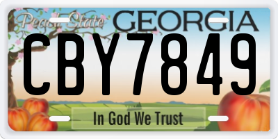 GA license plate CBY7849