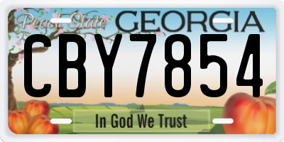 GA license plate CBY7854