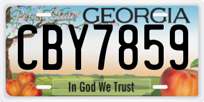 GA license plate CBY7859