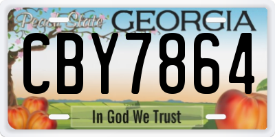 GA license plate CBY7864