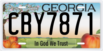 GA license plate CBY7871
