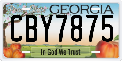 GA license plate CBY7875
