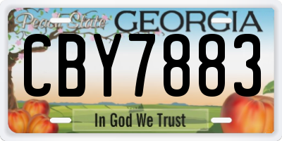 GA license plate CBY7883