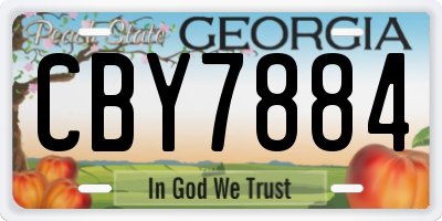 GA license plate CBY7884