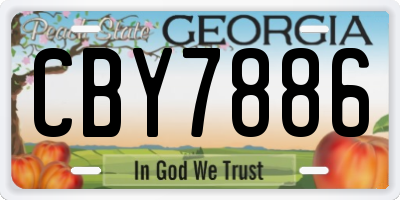 GA license plate CBY7886