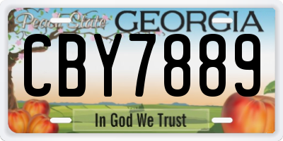 GA license plate CBY7889