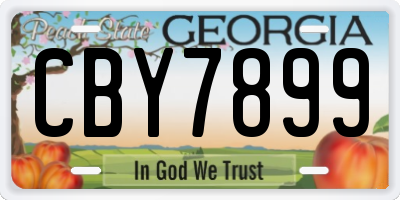 GA license plate CBY7899