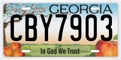GA license plate CBY7903