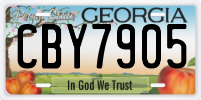 GA license plate CBY7905