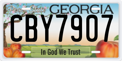 GA license plate CBY7907