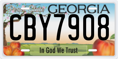 GA license plate CBY7908