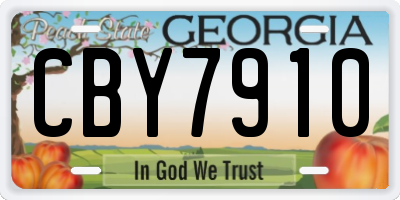 GA license plate CBY7910