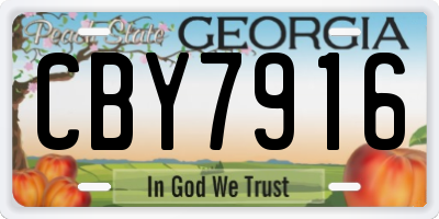 GA license plate CBY7916