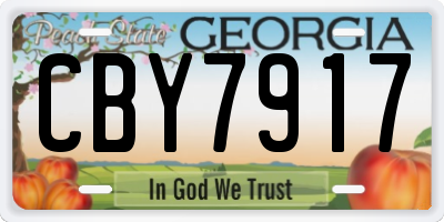 GA license plate CBY7917
