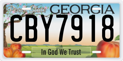 GA license plate CBY7918