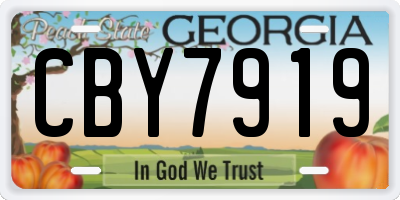 GA license plate CBY7919