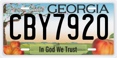 GA license plate CBY7920