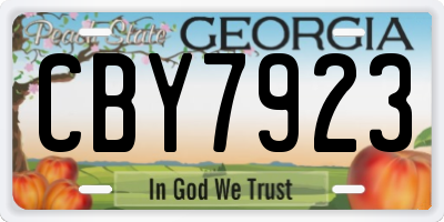 GA license plate CBY7923