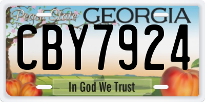 GA license plate CBY7924