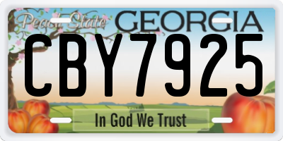 GA license plate CBY7925