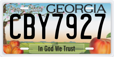 GA license plate CBY7927