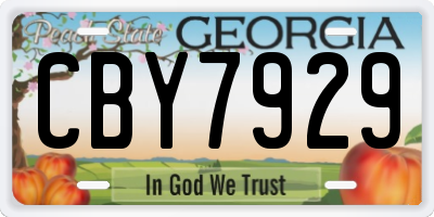 GA license plate CBY7929