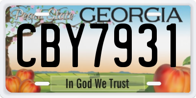 GA license plate CBY7931